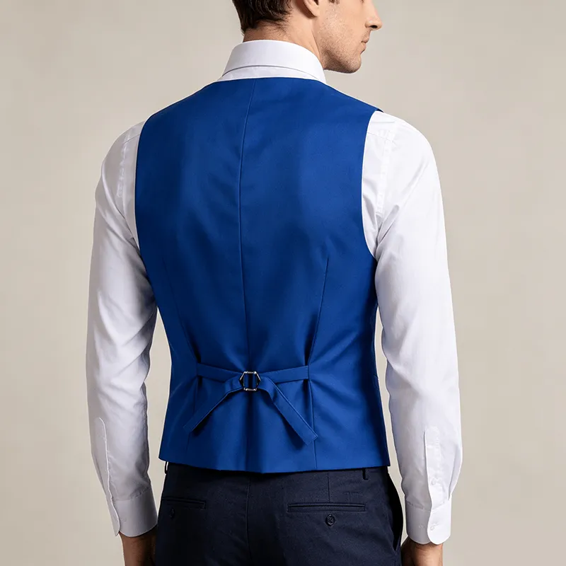 Men's Multi Color Plain Business Casual Polyester Vest sold by FloralTrip product image thumbnail 4