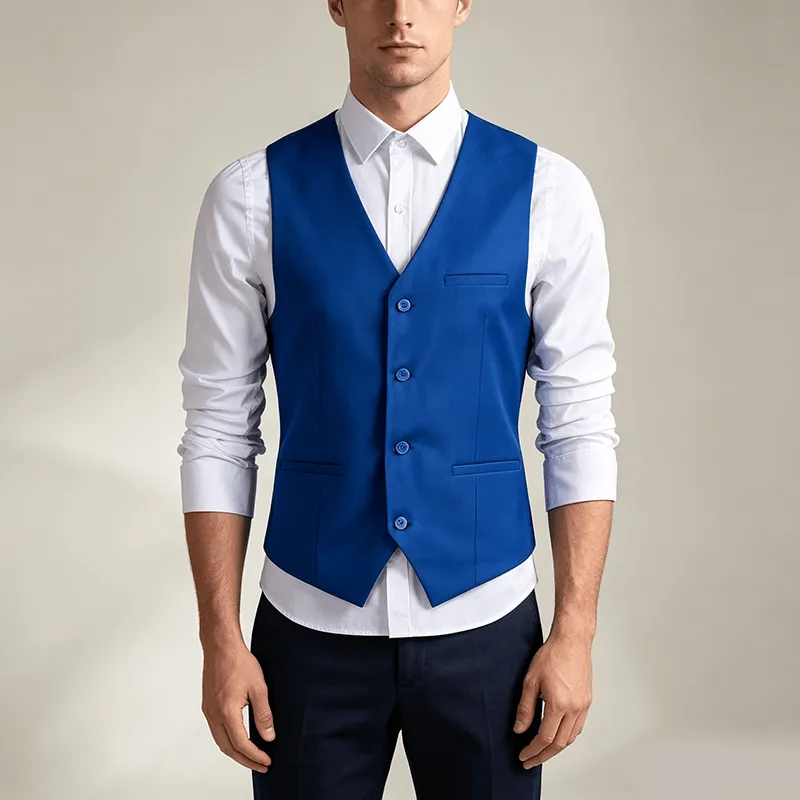 Men's Multi Color Plain Business Casual Polyester Vest sold by FloralTrip product image thumbnail 2