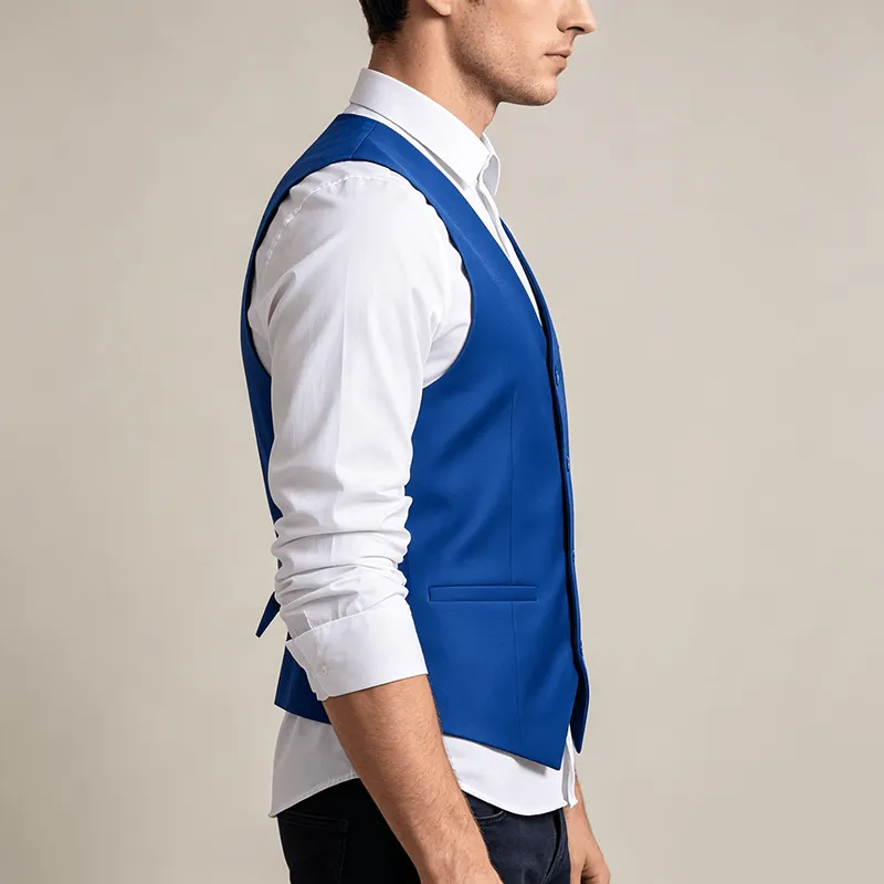Men's Multi Color Plain Business Casual Polyester Vest sold by FloralTrip product image thumbnail 3