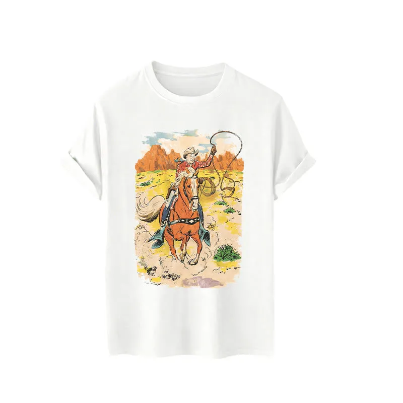 Comic Style Retro Cowboy Lasso Western Shirt sold by FloralTrip product image thumbnail 5