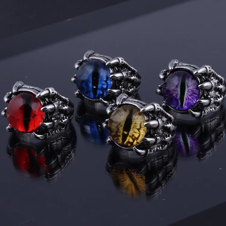 Gothic Demon Eagle Claw Aesthetic Evil Eye Ring sold by FloralTrip