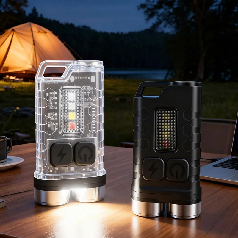 Outdoor Mini LED Dual Beam Rechargeable Flashlight Keychain sold by FloralTrip product image thumbnail 2