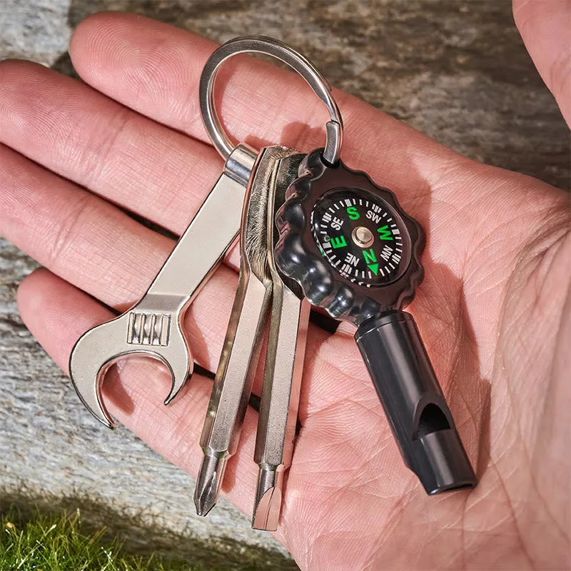 EDC Multi Tool Survival Whistle With Compass Keychain sold by FloralTrip product image thumbnail 3