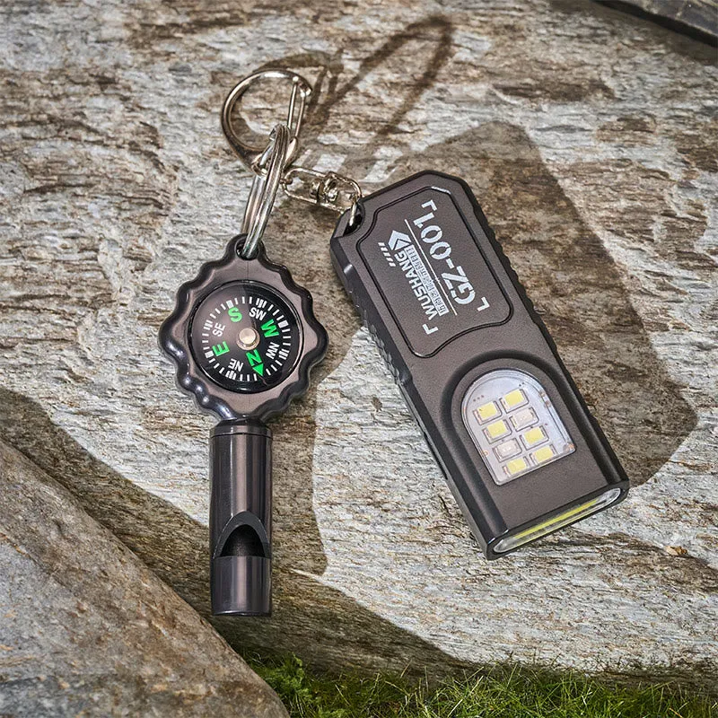 Mini Cob Flashlight Survival Whistle With Compass Keychain sold by FloralTrip product image thumbnail 2