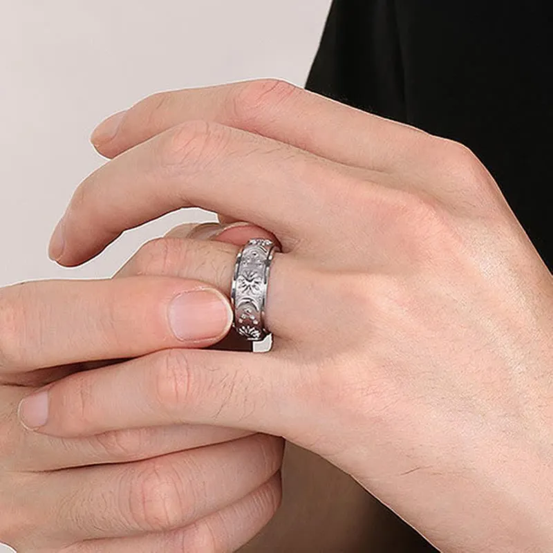 Celestial Meditation Sun Moon Star Rotating Anxiety Ring made by FloralTrip
