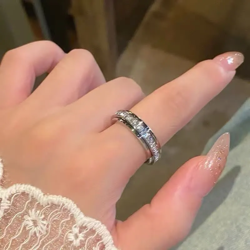 Sparkling Crystal Spinner Anti Anxiety Fidget Ring For Stress Relief made by FloralTrip