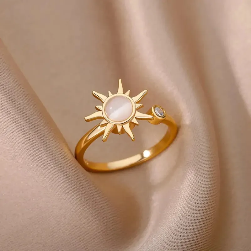 Rotating Celestial Adjustable Anxiety Relief Fidget Ring made by FloralTrip