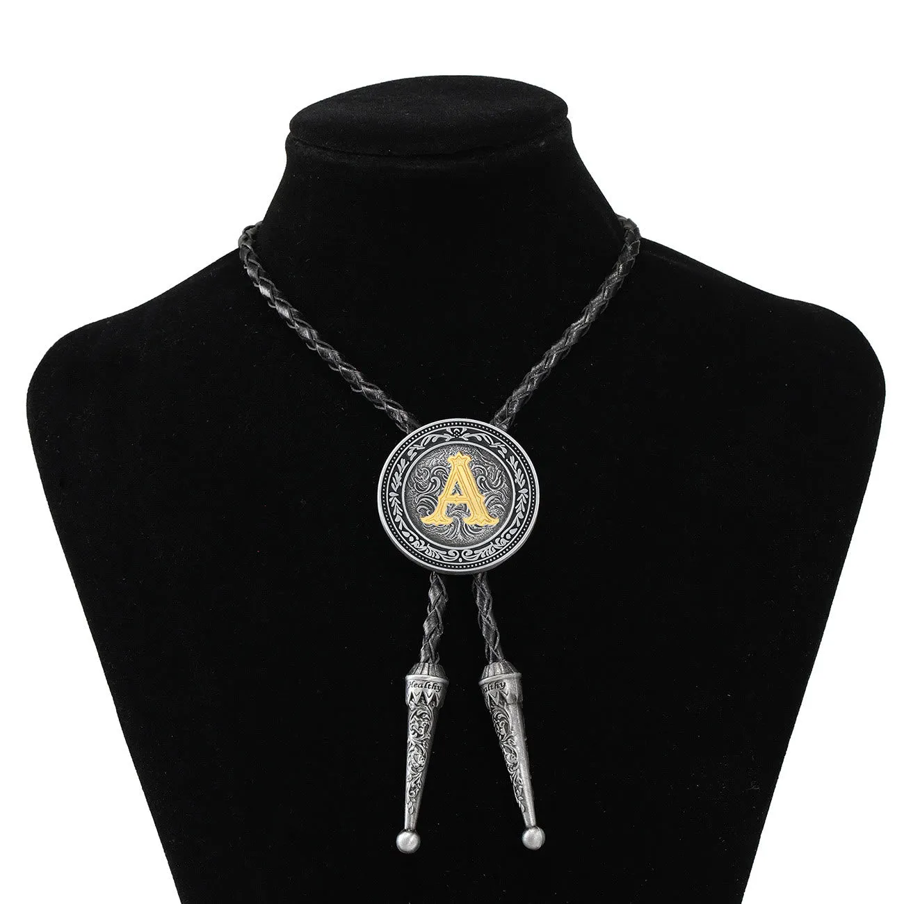 Men's Vintage Western Filigree Monogram Bolo Tie sold by FloralTrip product image thumbnail 2
