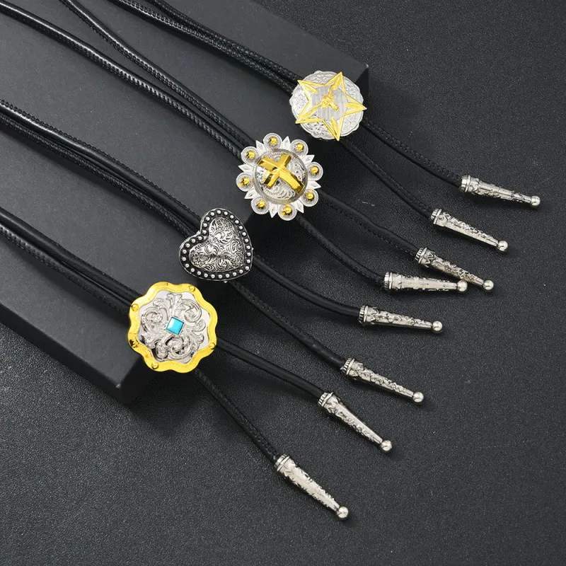 Antique Gold Silver Filigree Bolo Tie Necklace made by FloralTrip