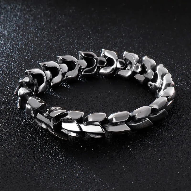 Men's Punk Chunky Heavy Dragon Scale Cuban Bracelet made by FloralTrip