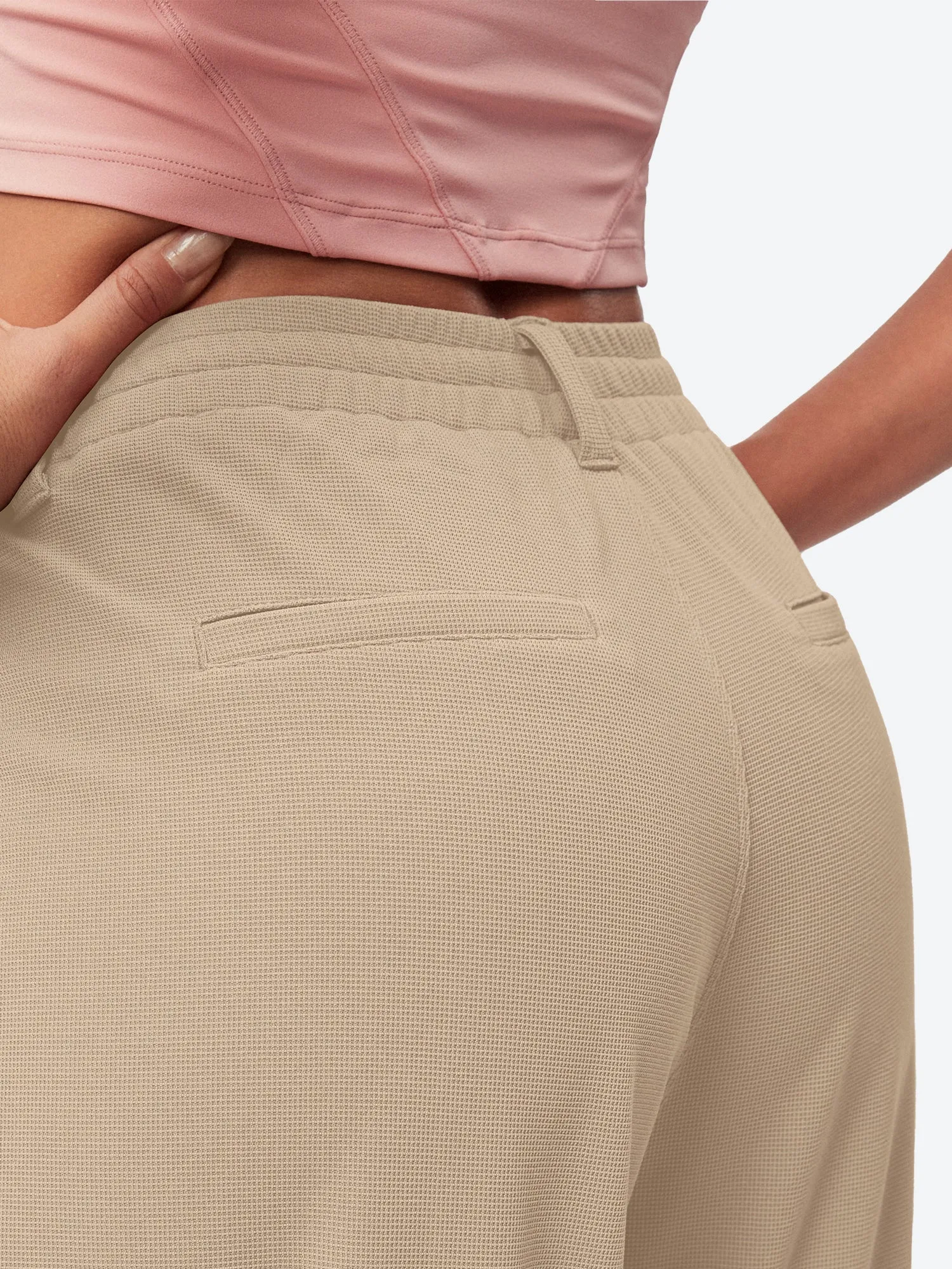 IUGA High Waisted Waffle Wide Leg Work Pants sold by IUGA product image thumbnail 3