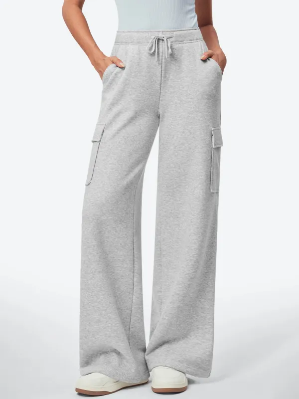 IUGA Fleece Wide Leg Cargo Sweatpants With Pockets sold by IUGA