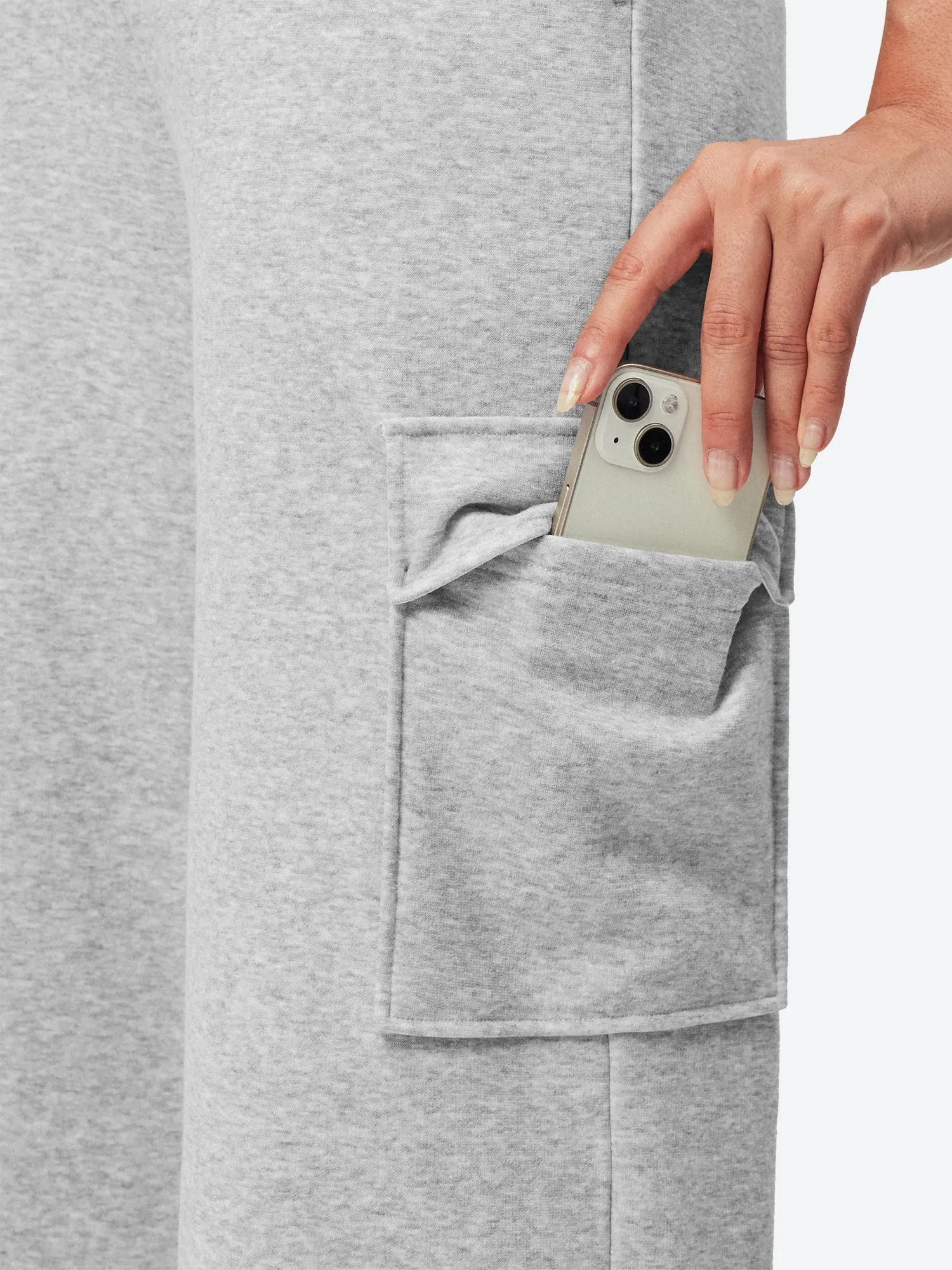 IUGA Fleece Wide Leg Cargo Sweatpants With Pockets sold by IUGA product image thumbnail 4