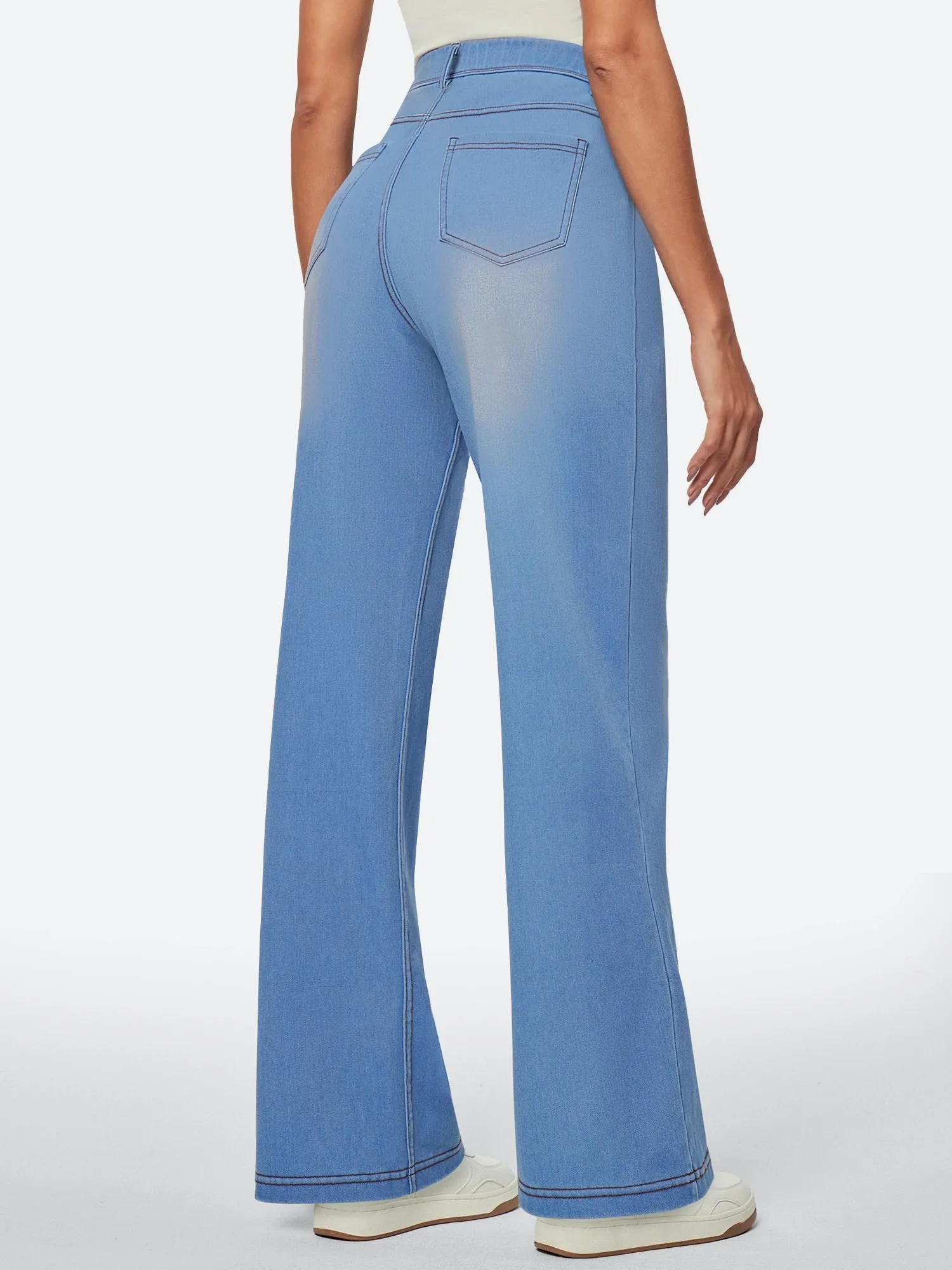 IUGA FlexDenim® High Waist Pull On Wide Leg Jeans sold by IUGA product image thumbnail 2