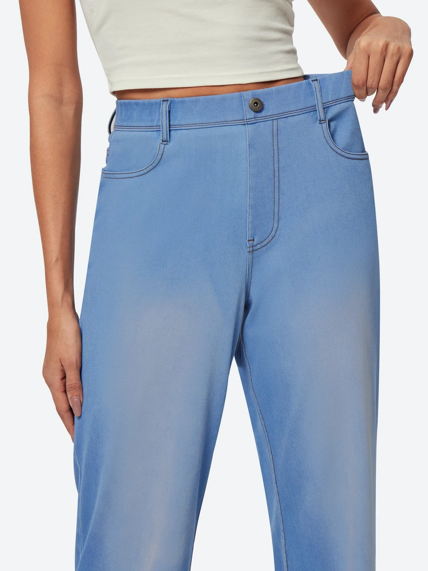 IUGA FlexDenim® High Waist Pull On Wide Leg Jeans sold by IUGA product image thumbnail 3