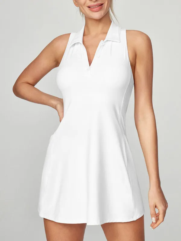 SilkFeel Tennis Dress With Built-in Bra & Shorts With Pockets sold by IUGA
