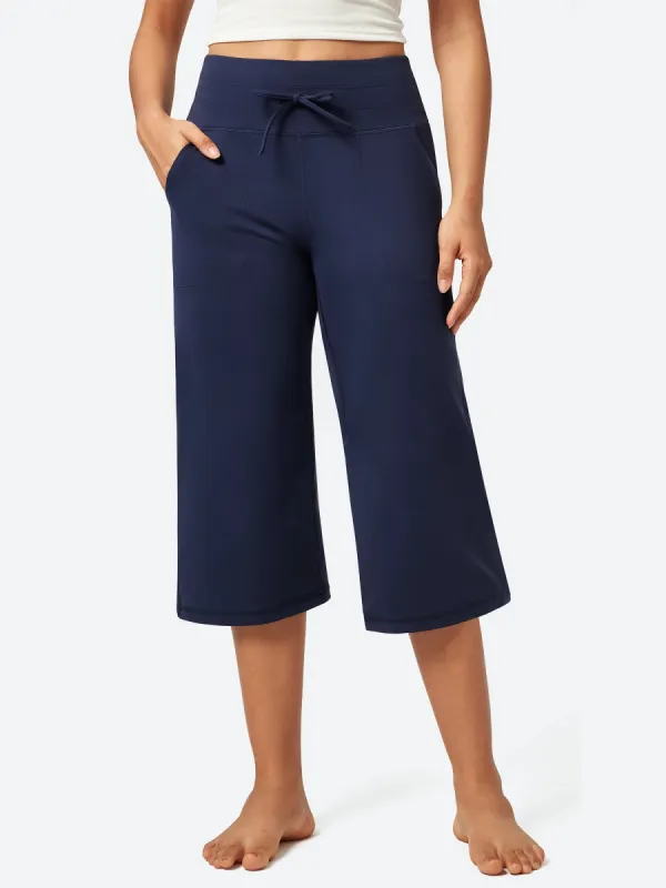 IUGA High Waist Wide Leg Capris With Pockets sold by IUGA