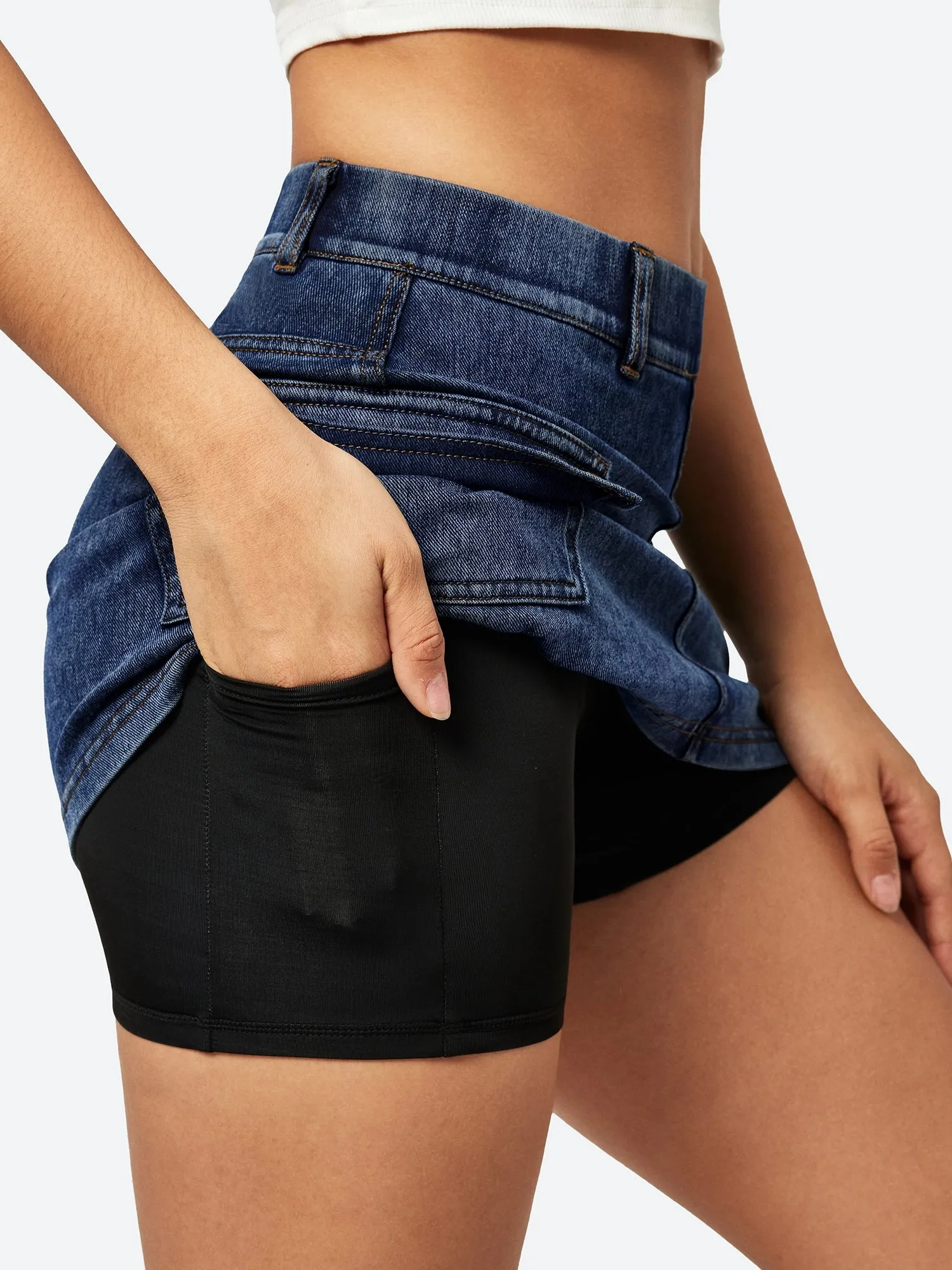 IUGA FlexDenim® High Stretch Denim Jean Skirt With Pockets sold by IUGA product image thumbnail 4