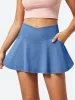 IUGA FlexDenim® V-Waist Stretchy Ruffle Denim Skort With 4 Pockets sold by IUGA