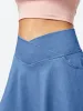 IUGA FlexDenim® V-Waist Stretchy Ruffle Denim Skort With 4 Pockets sold by IUGA