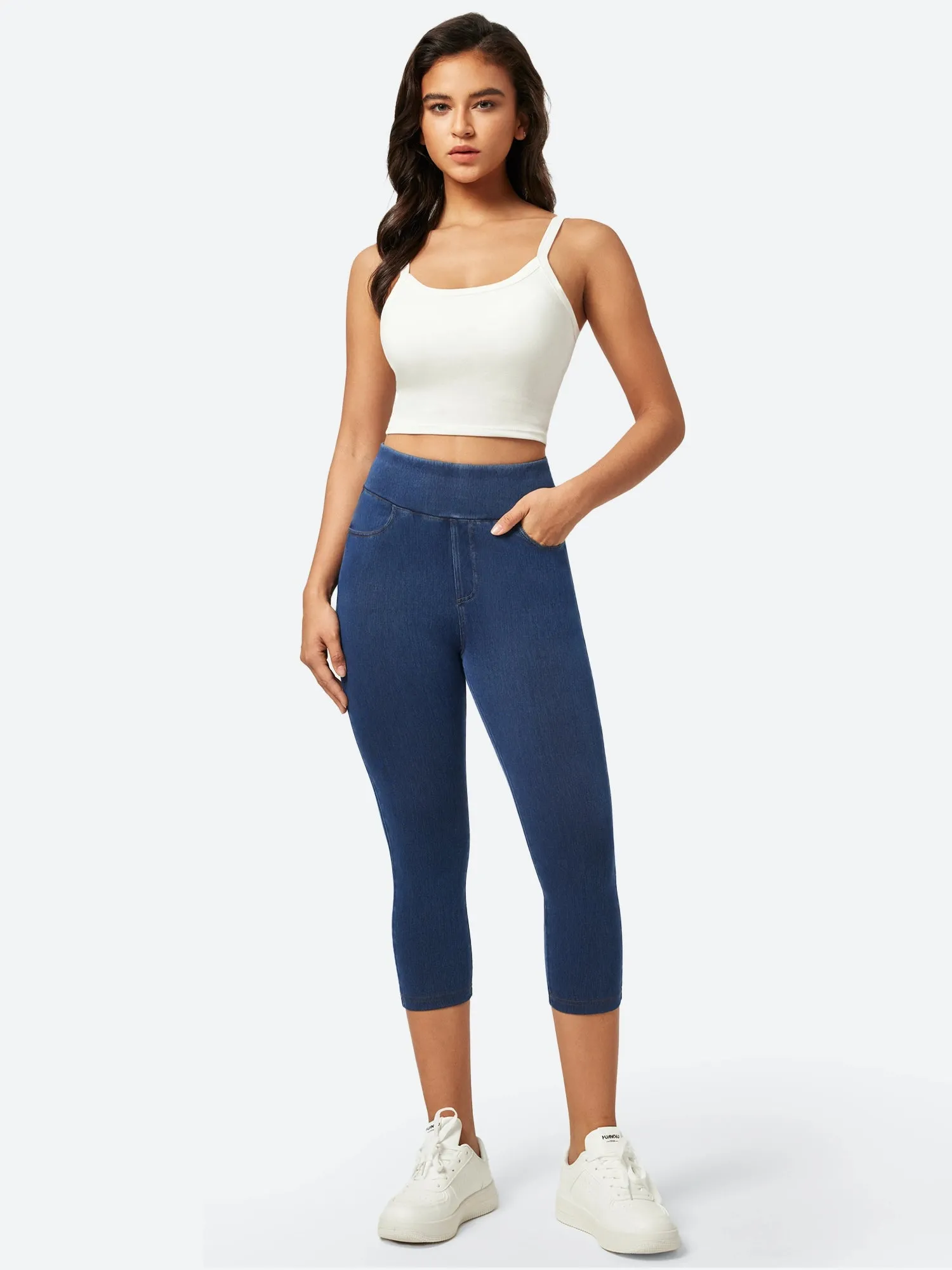 IUGA FlexDenim® High Waisted Pull On Capri Jeans With Pockets sold by IUGA product image thumbnail 5