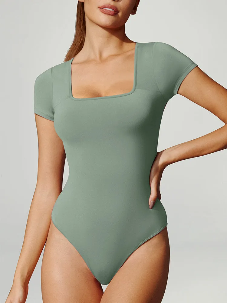 IUGA Short Sleeve Square Neck Bodysuit sold by IUGA product image thumbnail 5