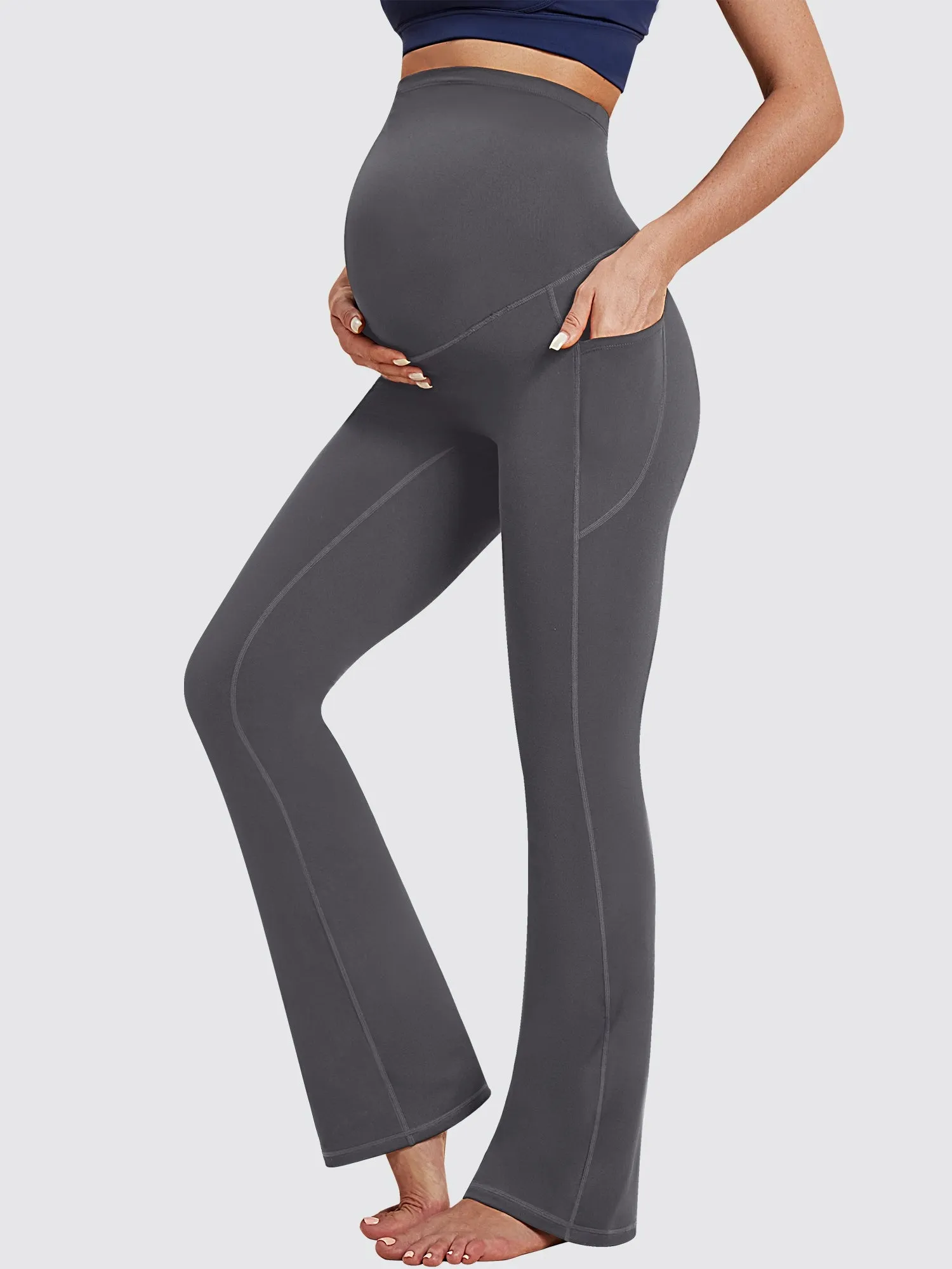 IUGA HeatLab® Fleece Lined Bootcut Maternity Pants with Pockets sold by IUGA