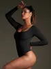 IUGA Long Sleeve Square Neck Bodysuits for Women sold by IUGA