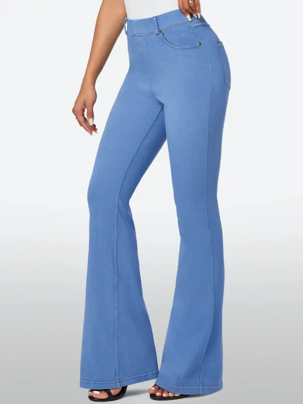 IUGA FlexDenim® High Waisted Stretchy Pull On Flare Jeans made by IUGA