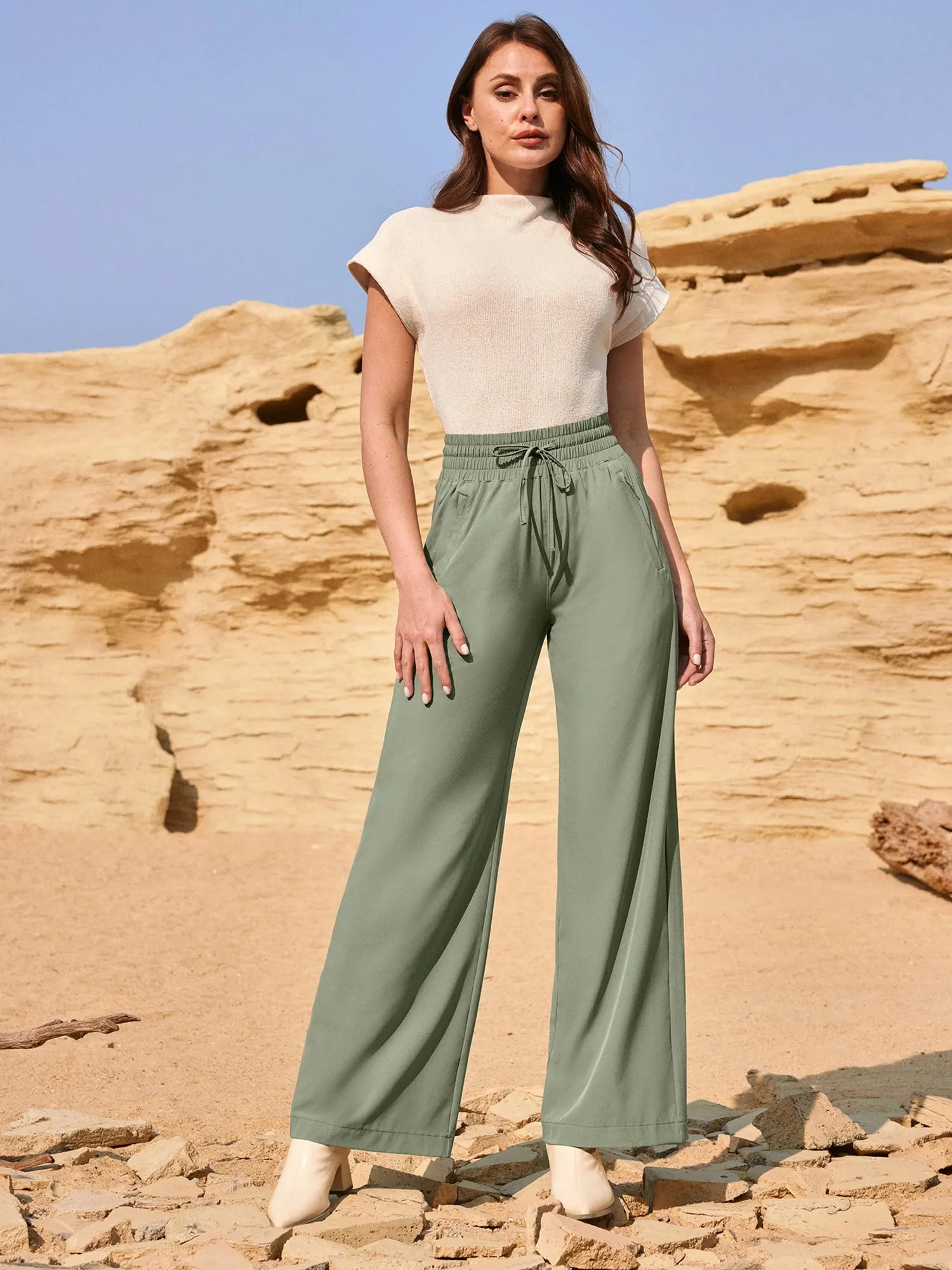 IUGA UPF 50+ Quick-Dry Wide Leg Flowy Pants 28‘’/30‘’ sold by IUGA