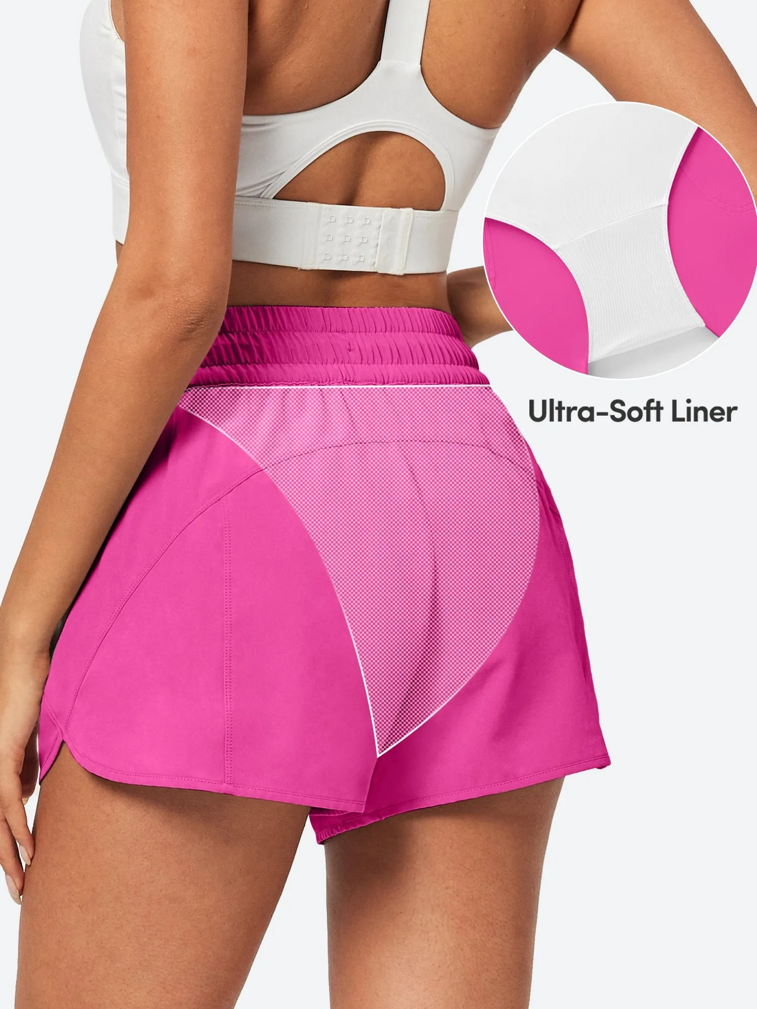 IUGA 5'' High Waisted Quick Dry Stretchy Running Shorts With Liner sold by IUGA product image thumbnail 3
