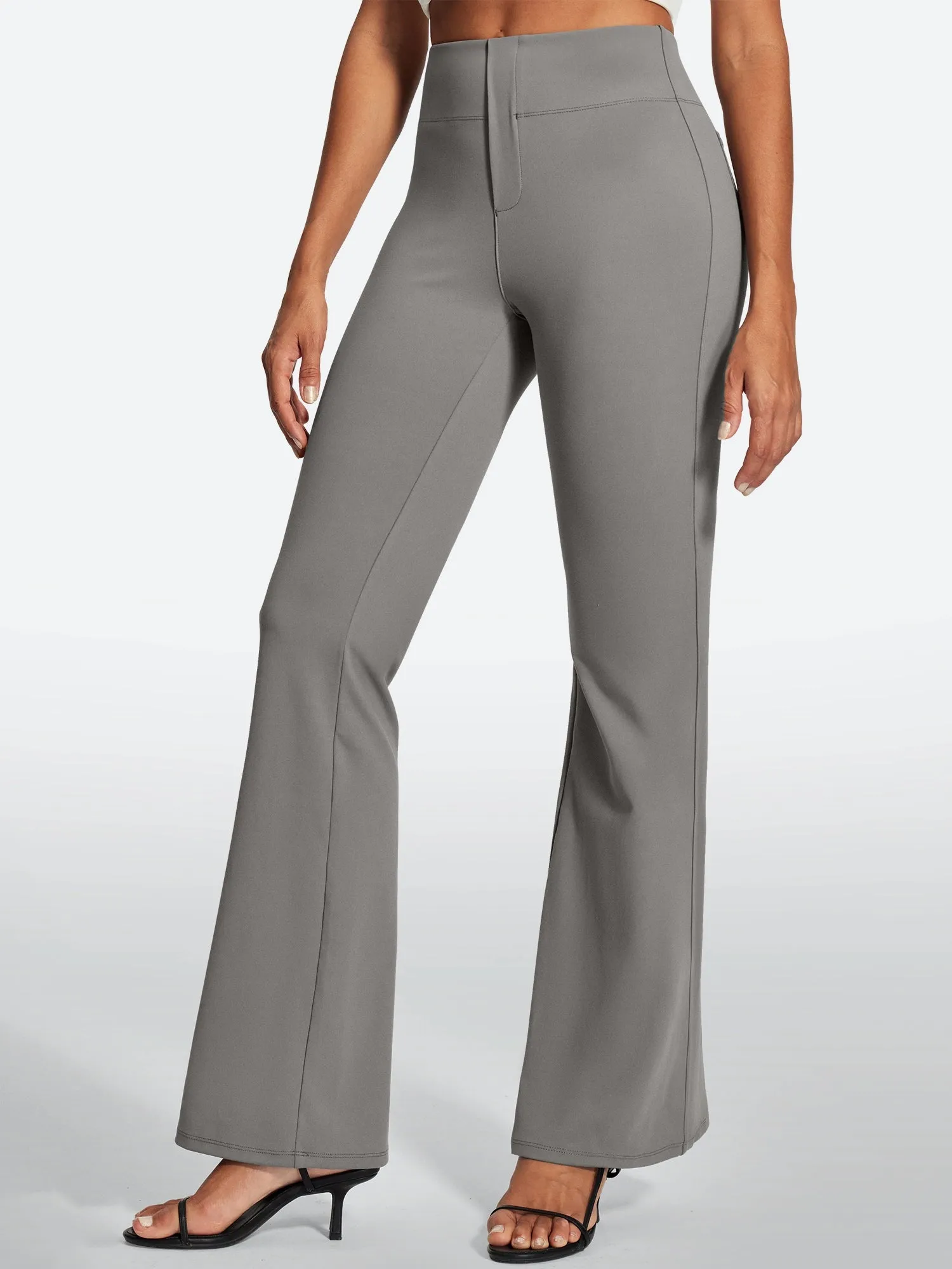 IUGA Stretchy High Waisted Pull On Bootcut Work Pants With Pockets sold by IUGA product image thumbnail 2