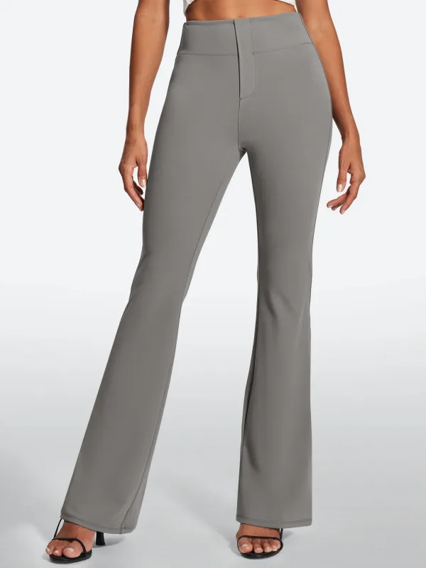 IUGA Stretchy High Waisted Pull On Bootcut Work Pants With Pockets made by IUGA