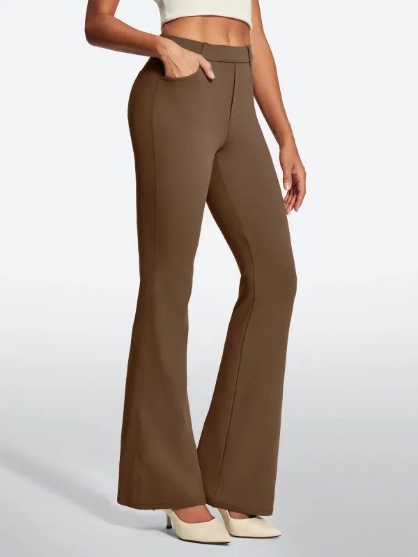 IUGA Stretchy Pull On Bootcut Work Pants With Pockets sold by IUGA
