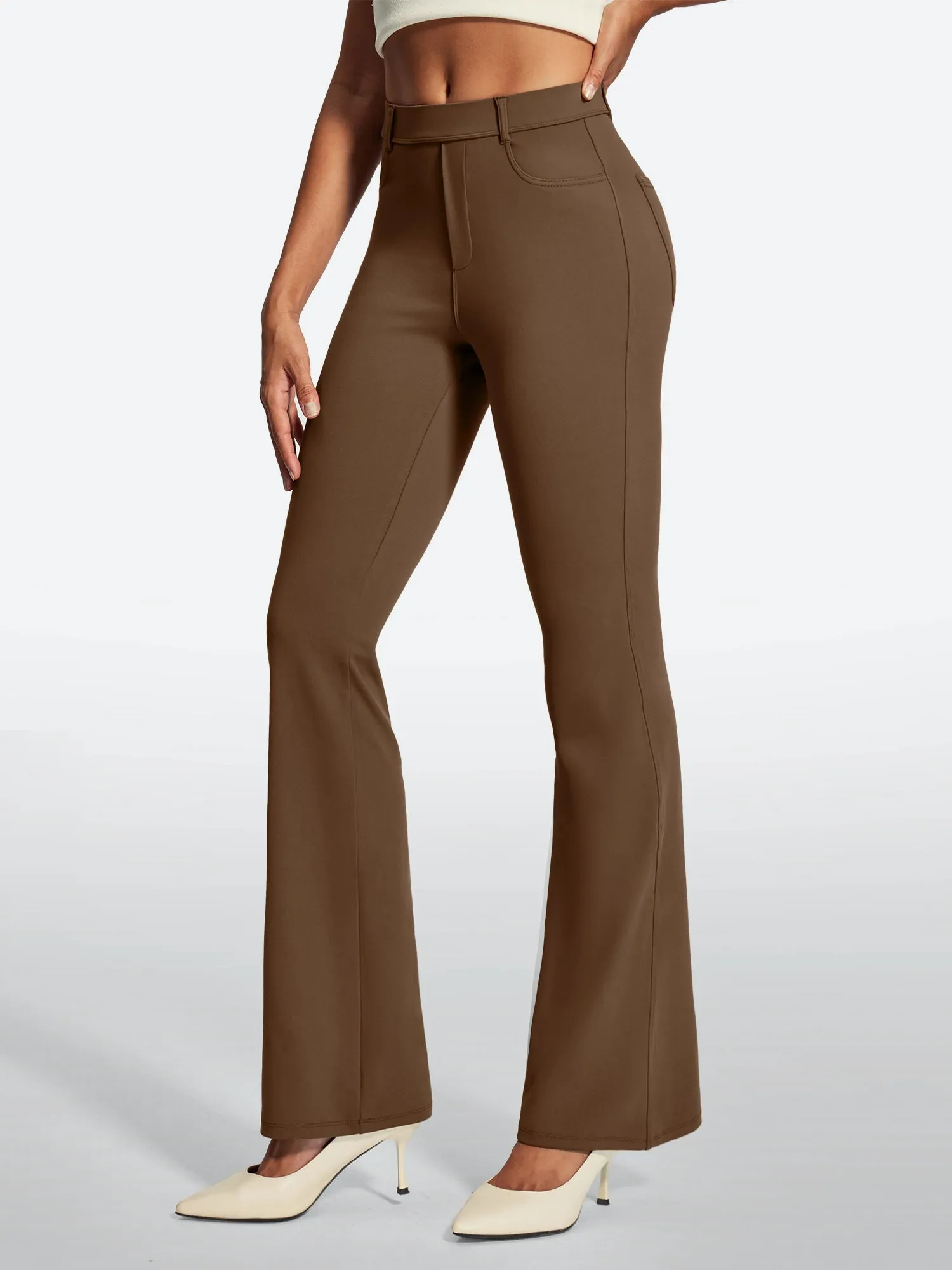 IUGA Stretchy Pull On Bootcut Work Pants With Pockets sold by IUGA product image thumbnail 2