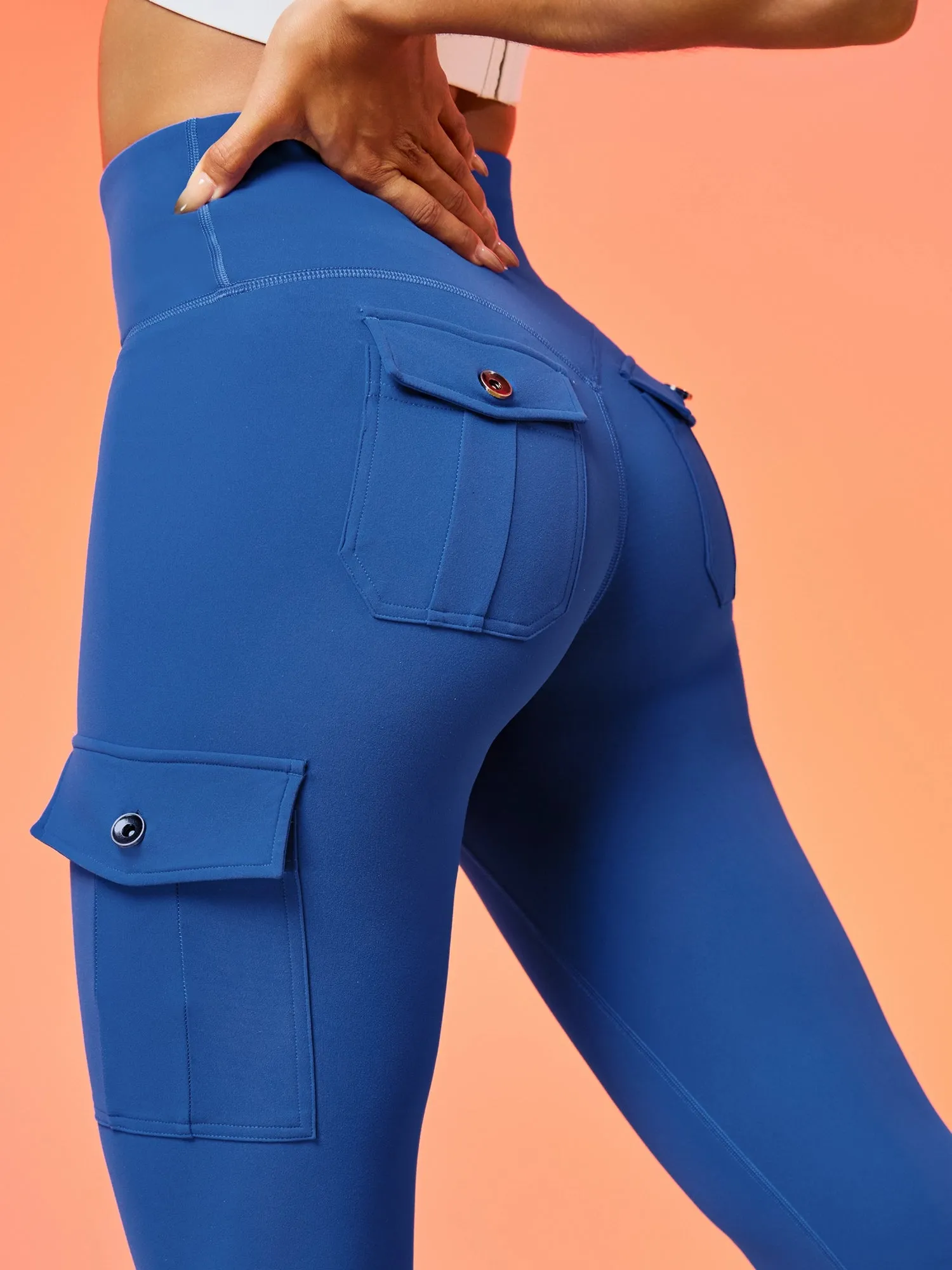 IUGA FlexTight High Waisted Lift Cargo Scrunch Butt Leggings With Pockets sold by IUGA product image thumbnail 5