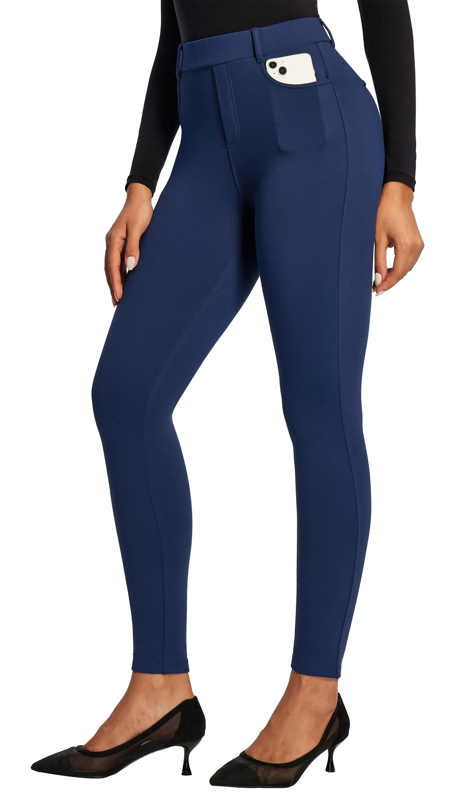 IUGA HeatLab® Fleece Lined Pull On High Waisted Dress Pants With Pockets sold by IUGA