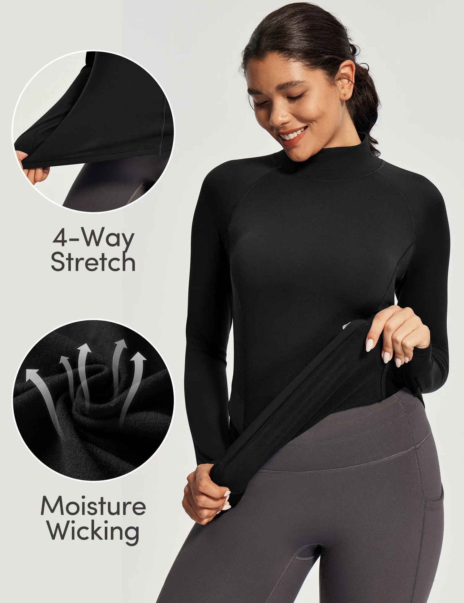 IUGA Turtleneck Long Sleeve Fleece Lined Thermal Shirts With Pockets sold by IUGA product image thumbnail 3