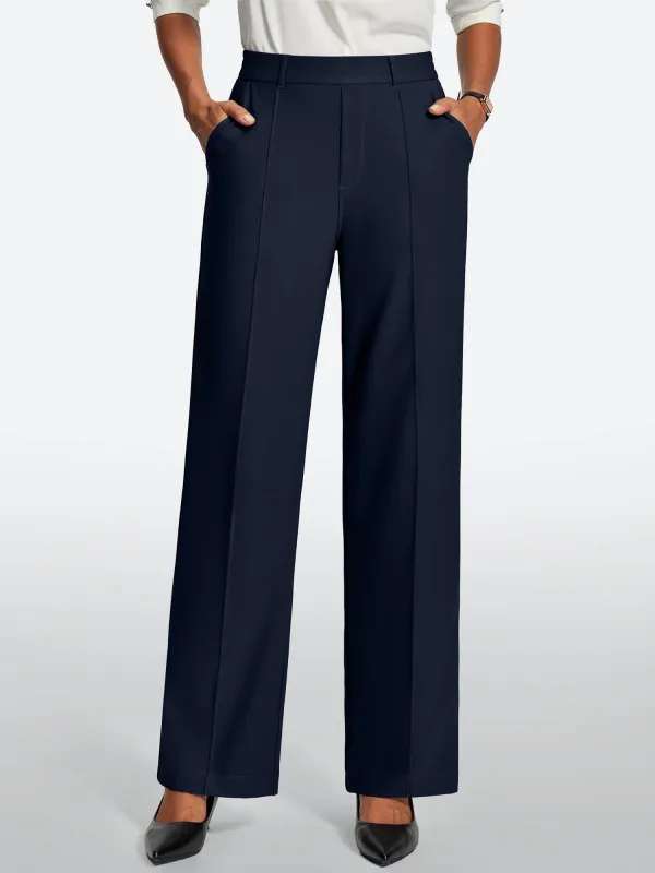 IUGA High-Waisted Wrinkle-Resistant Wide-Leg Work Pants sold by IUGA