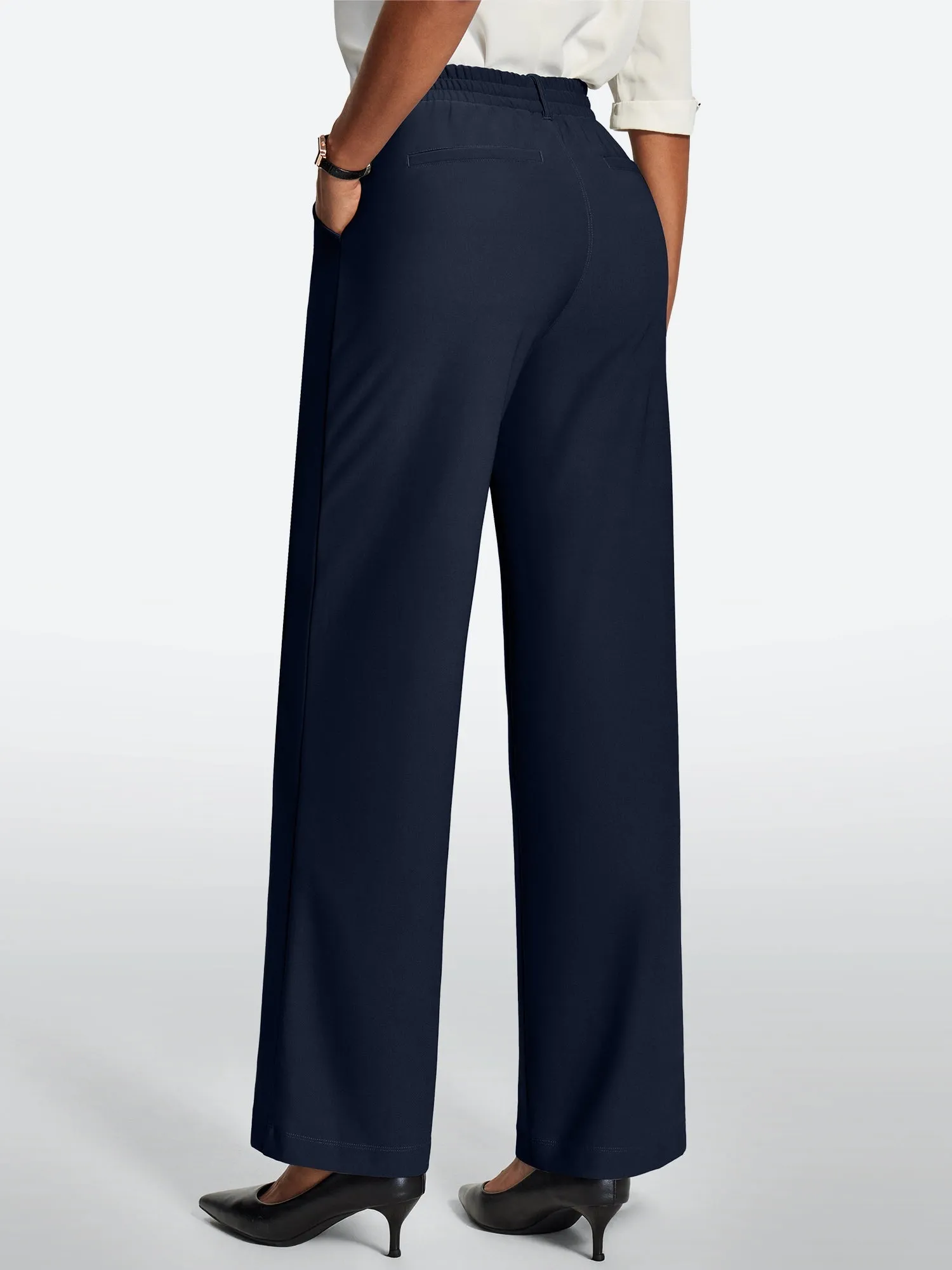 IUGA High-Waisted Wrinkle-Resistant Wide-Leg Work Pants sold by IUGA product image thumbnail 2