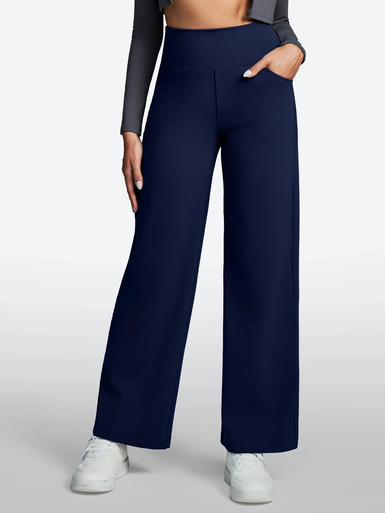 IUGA High Waisted Wide Leg Yoga Dress Pants With Pockets sold by IUGA product image thumbnail 3