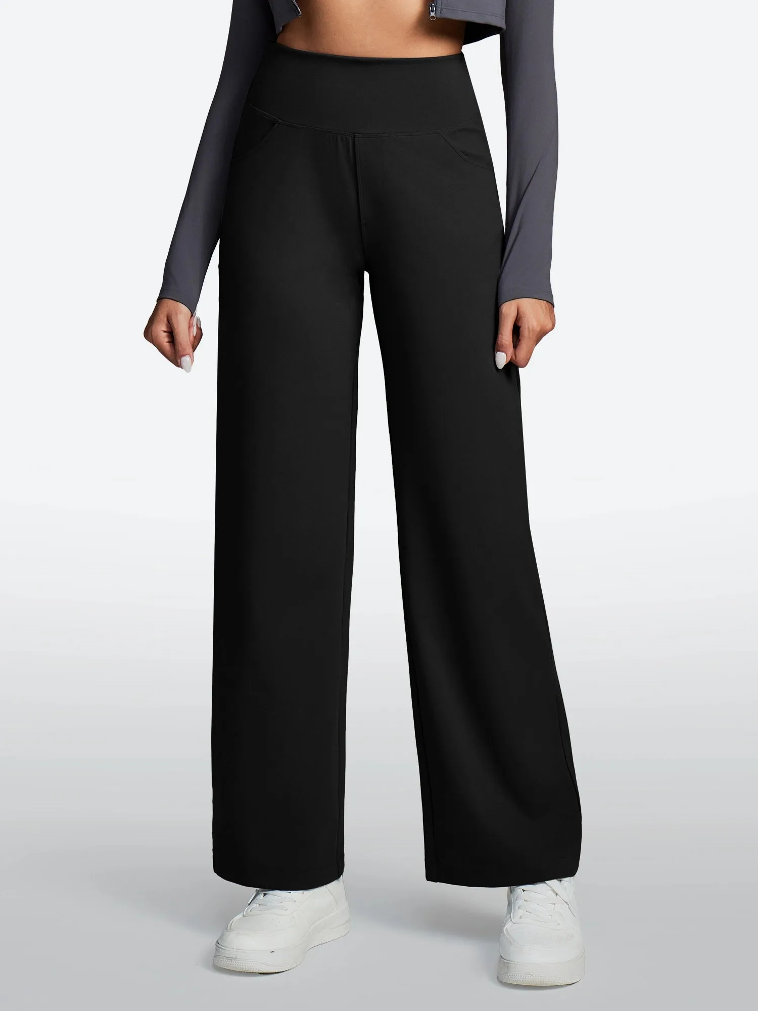 IUGA High Waisted Wide Leg Yoga Dress Pants With Pockets sold by IUGA product image thumbnail 2