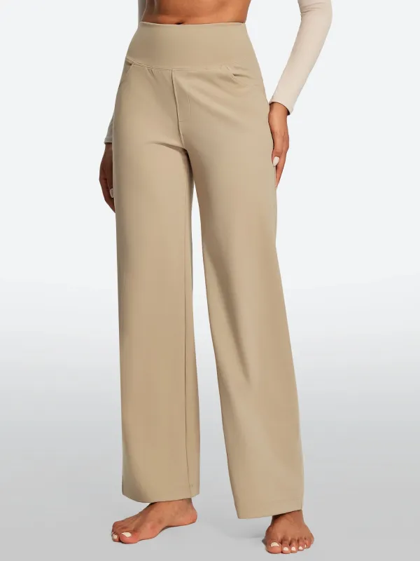 IUGA High Waisted Wide Leg Yoga Dress Pants With Pockets sold by IUGA