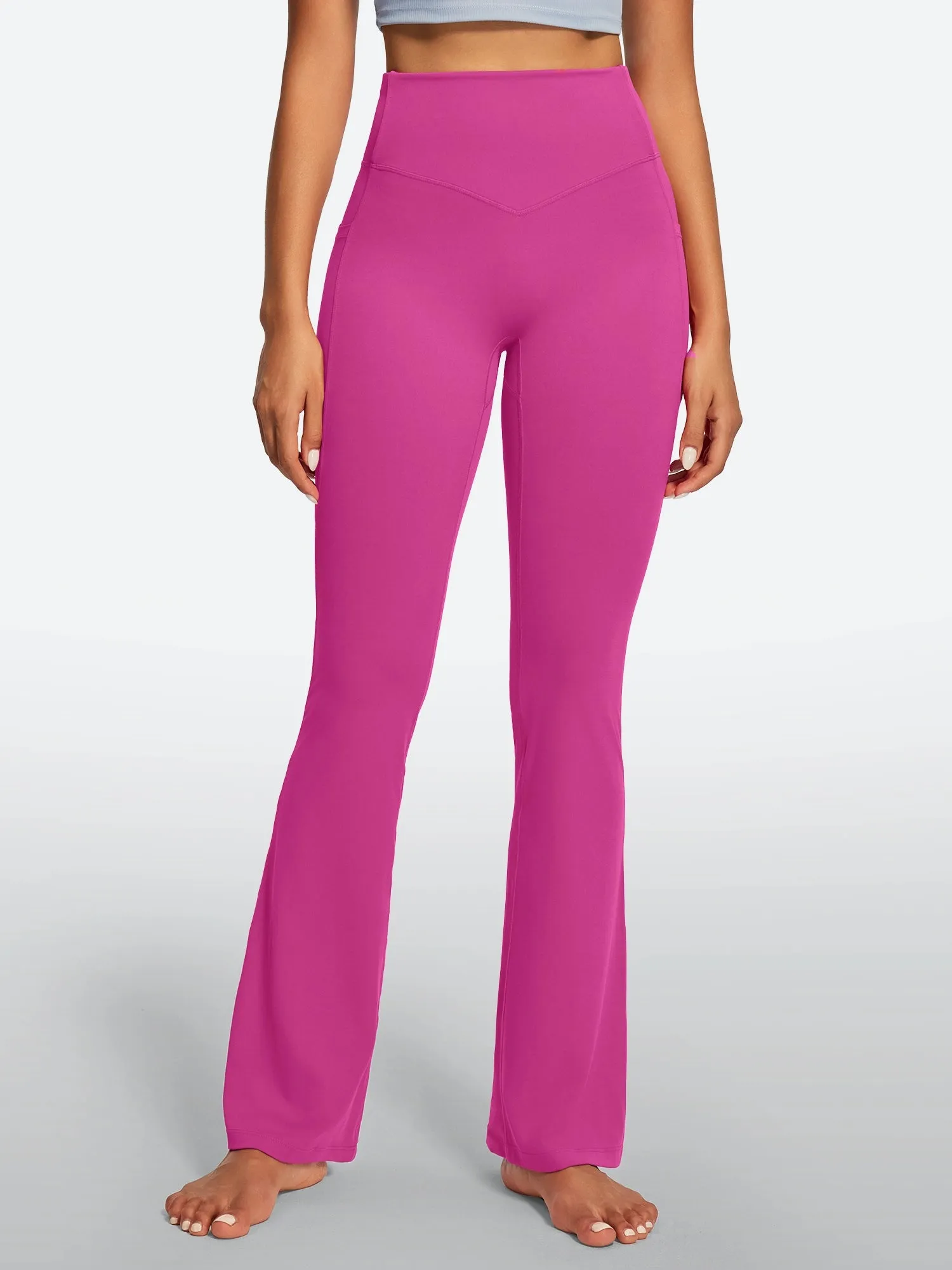 IUGA Sandwich No Front Seam Hidden Scrunch Butt Mini Flared Yoga Pants With Pockets sold by IUGA product image thumbnail 2