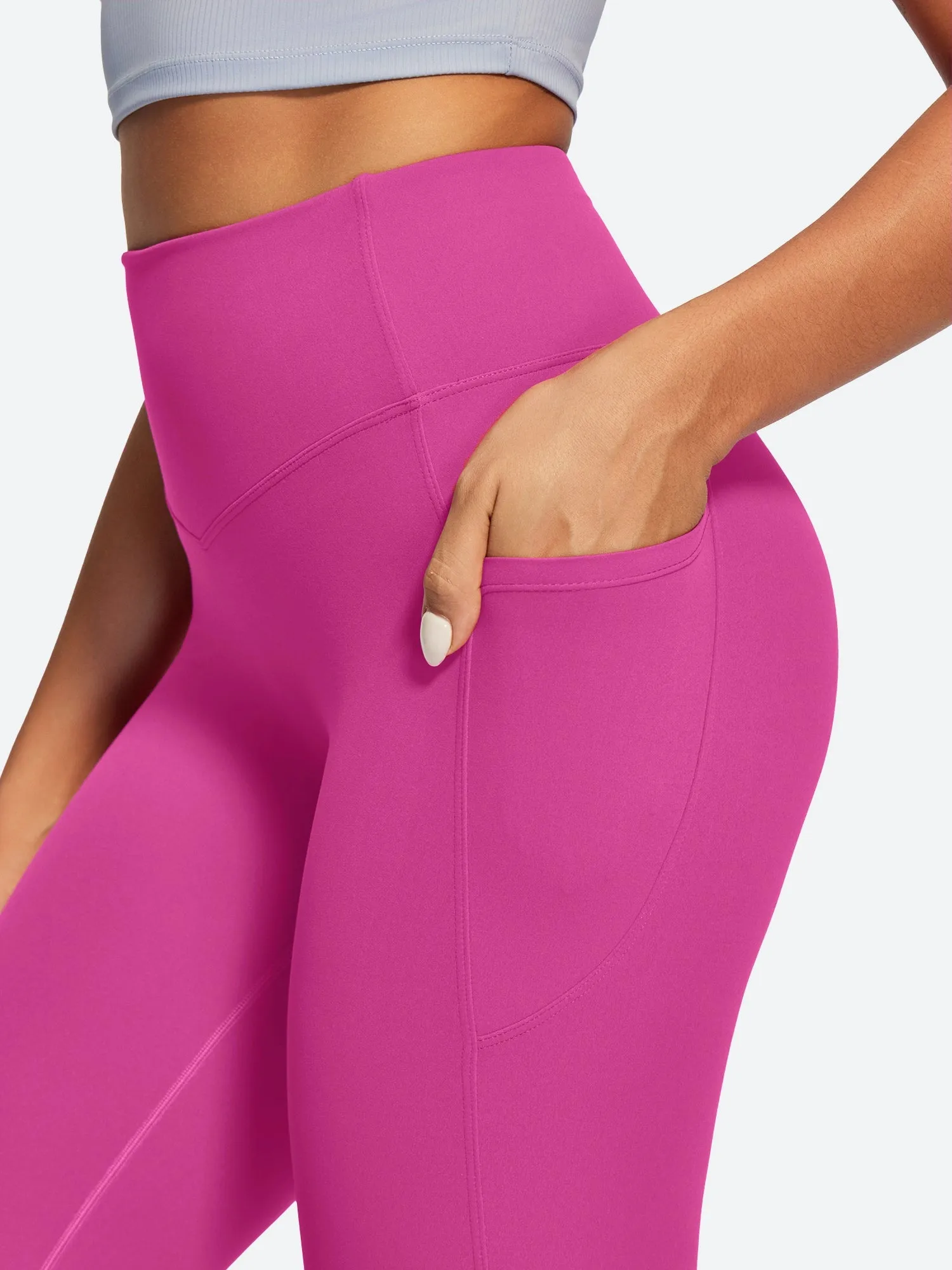 IUGA Sandwich No Front Seam Hidden Scrunch Butt Mini Flared Yoga Pants With Pockets sold by IUGA product image thumbnail 4