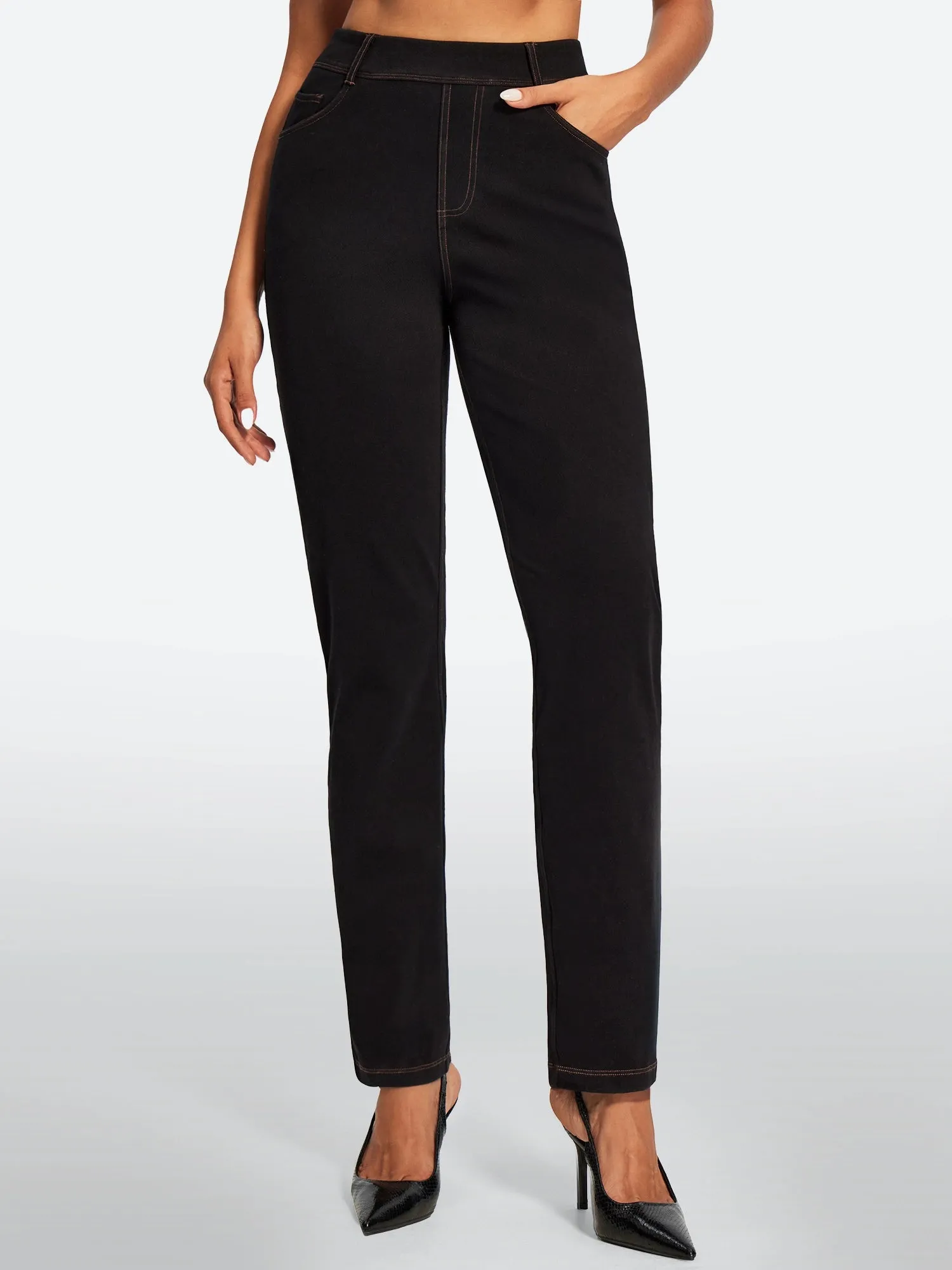 IUGA FlexDenim® High Waisted Bootcut Straight Leg Jeans sold by IUGA