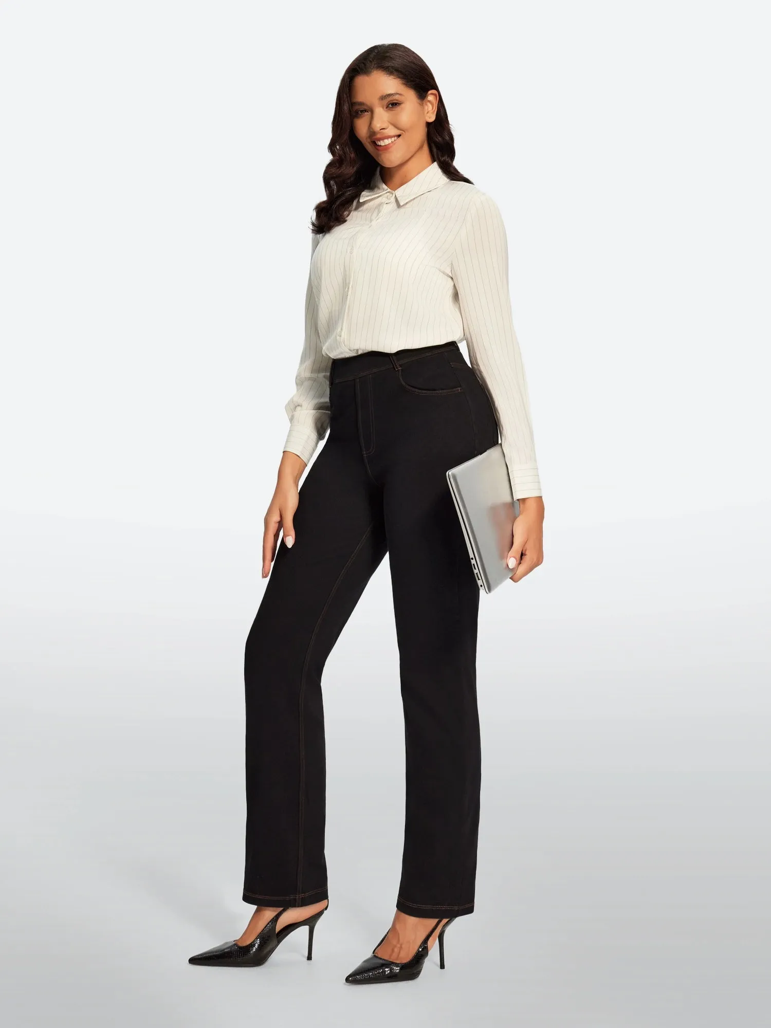 IUGA FlexDenim® High Waisted Bootcut Straight Leg Jeans sold by IUGA product image thumbnail 5