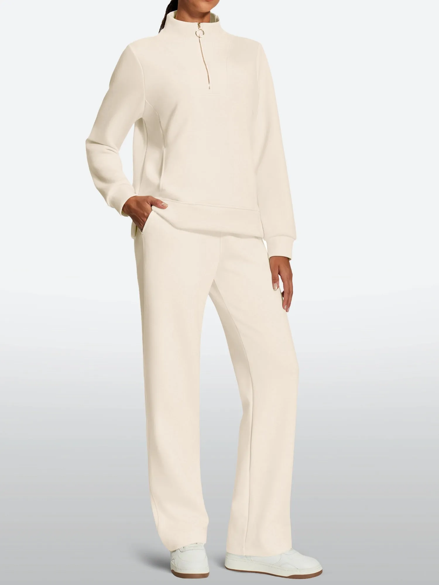 IUGA 2 Piece Outfits Wide Leg Pants Lounge Set sold by IUGA product image thumbnail 2