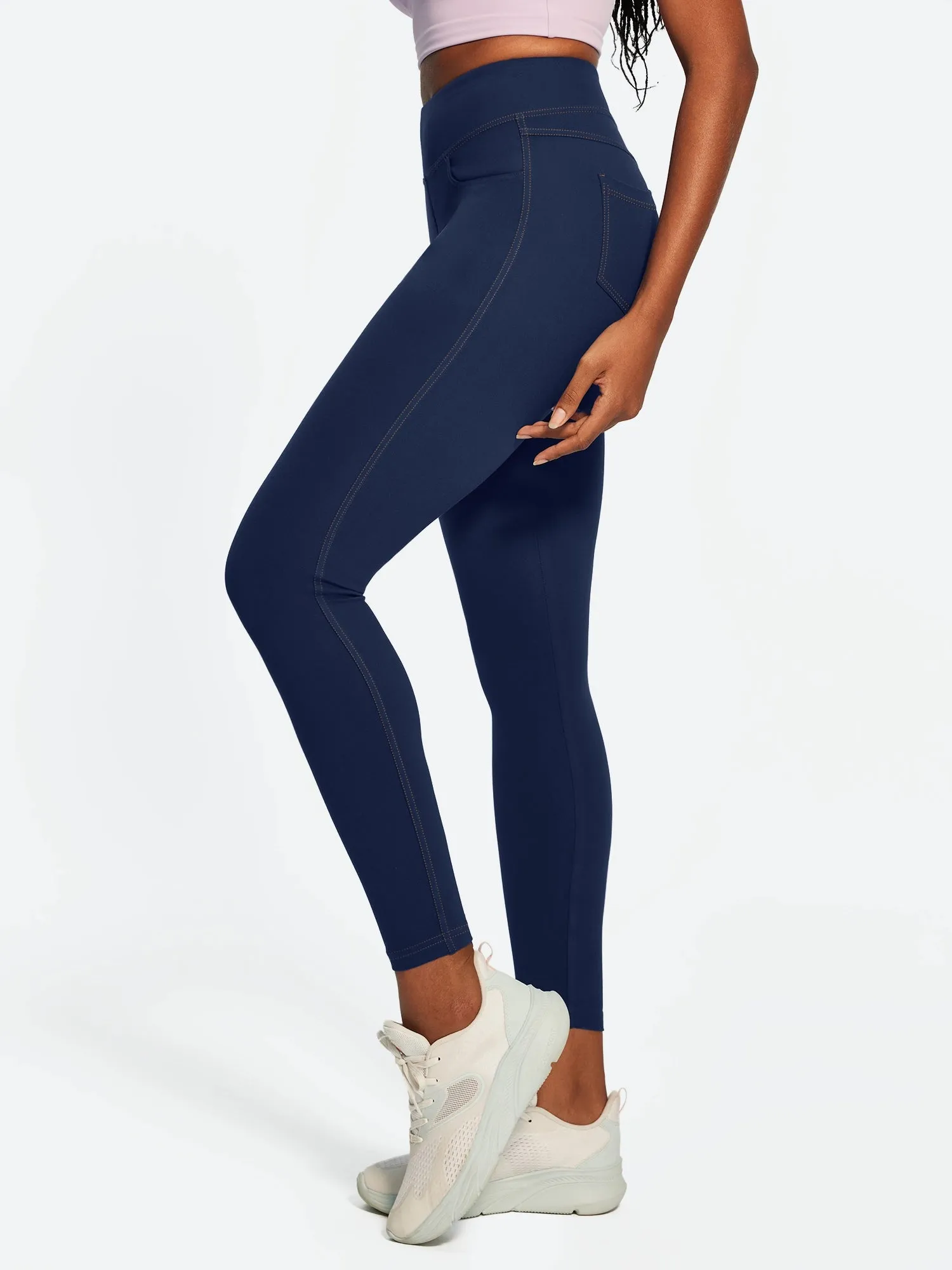 IUGA FlexTight High Waist Denim-Look Leggings With Pockets sold by IUGA product image thumbnail 5