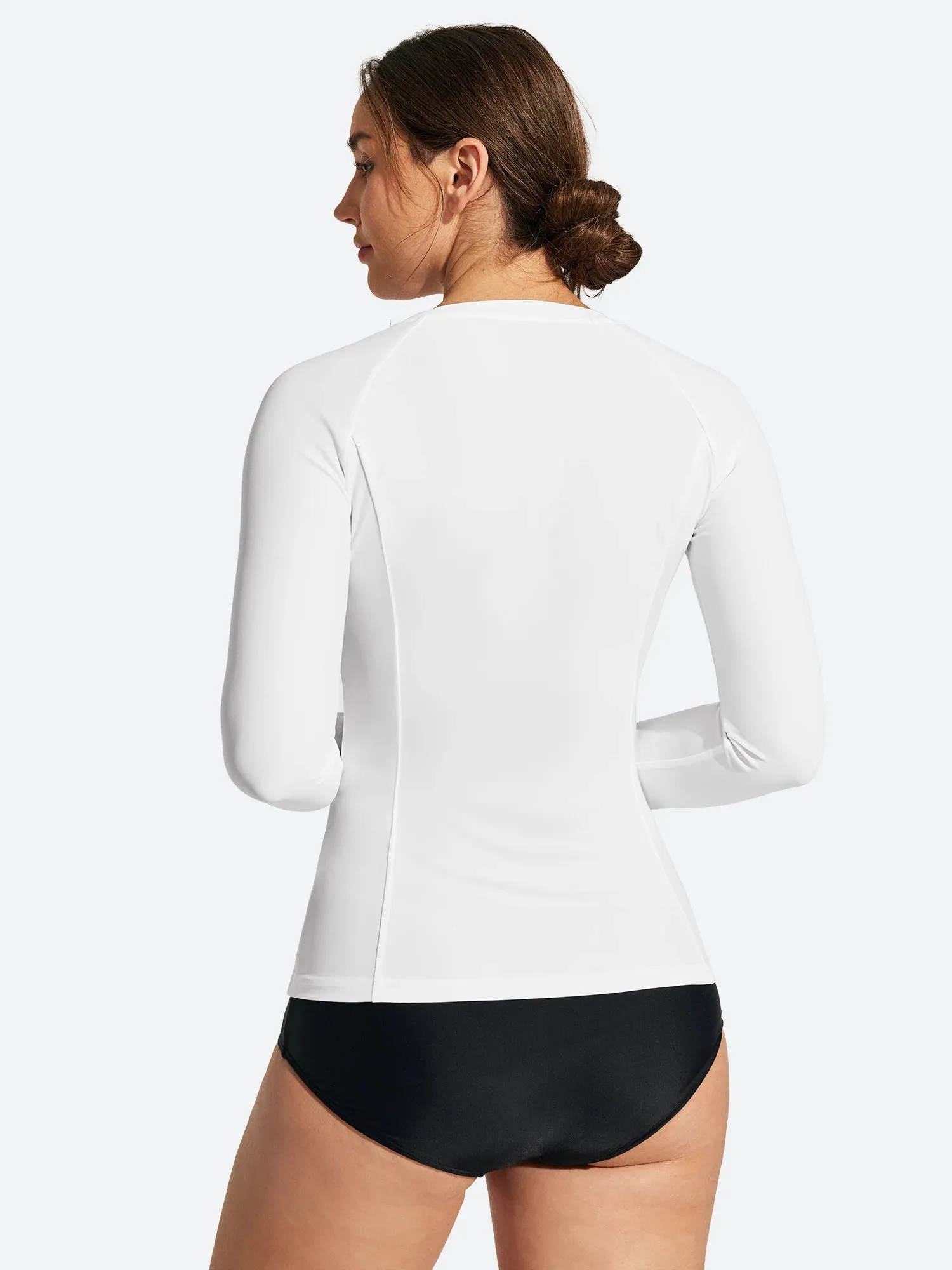 IUGA UPF 50+ Long Sleeve Quick-Dry Rash Guard Swimsuit With Half Zip & Thumbholes sold by IUGA product image thumbnail 4
